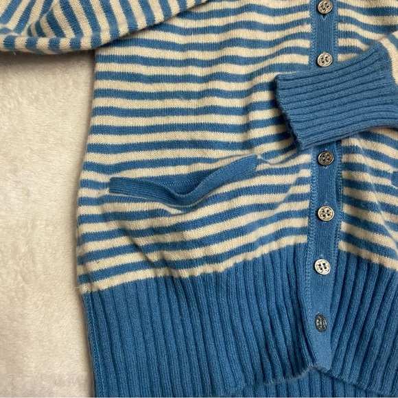 Tory Burch 100% Cashmere Striped Cardigan Sweater 28299 - Picture 7 of 8